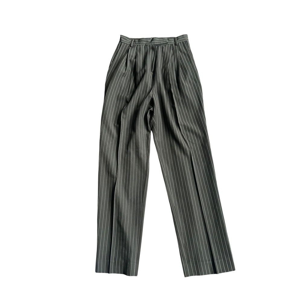 The Frankie Shop Womens Pinstripe Pleated High Waist Wide Leg Trousers Black